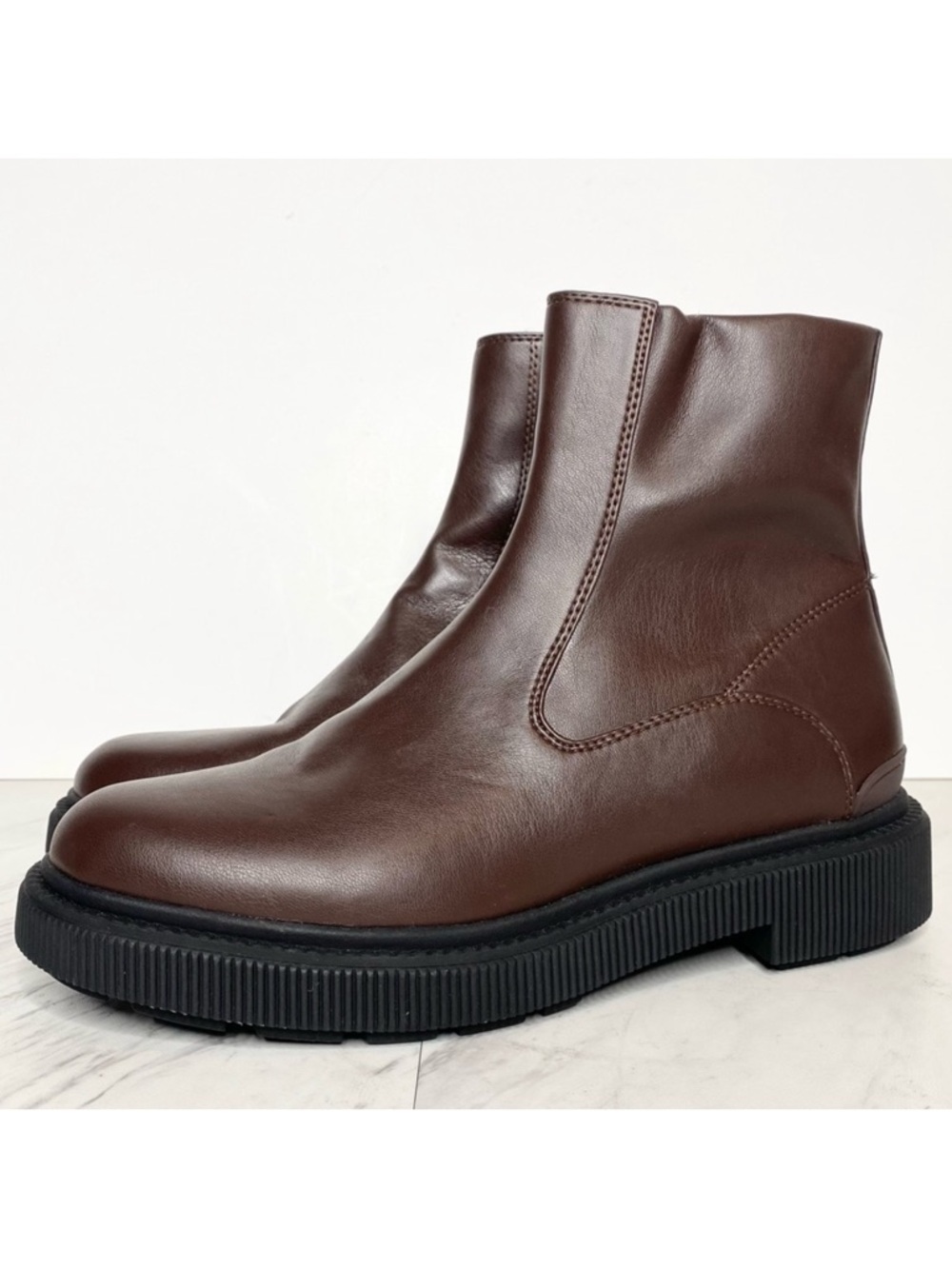 New! Franco Sarto Jinta Brown Faux Leather Bootie 8 1/2